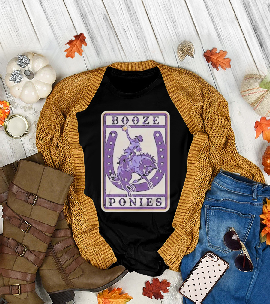 The Dozen Merch Booze Ponies Horseshoe Rider T-Shirt