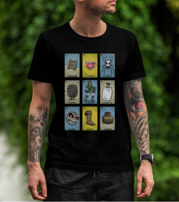Clay Graham Art Loz Loteria La Escalera El Corazon La Araña El Barril El Valiente La Botella La Luna La Bota La Maceta T-Shirt