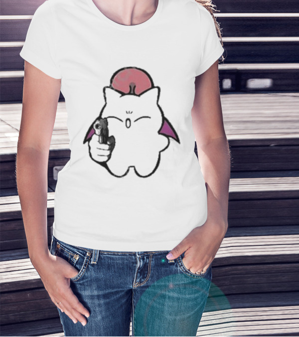 Gun Wielding Moogle By Wisdomeel T-Shirt