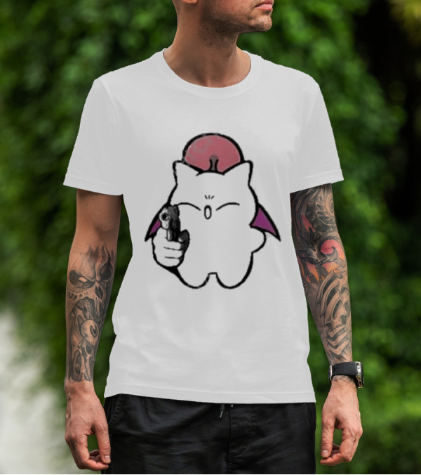 Gun Wielding Moogle By Wisdomeel T-Shirt