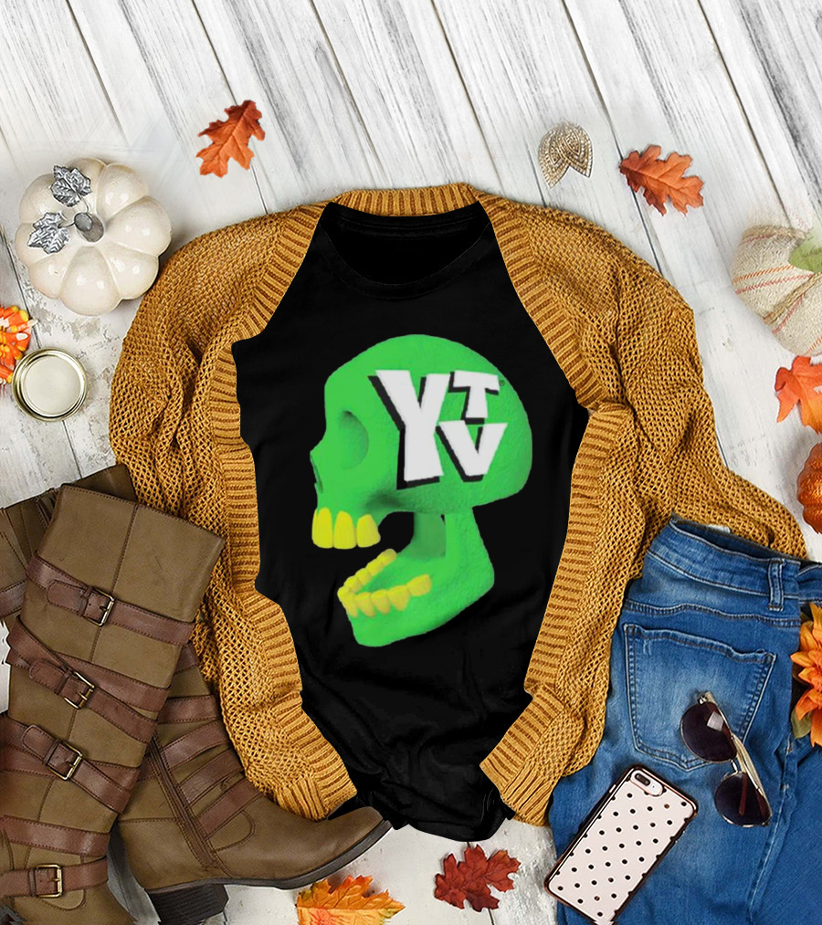 Ytv Green Skull Dark Night T-Shirt
