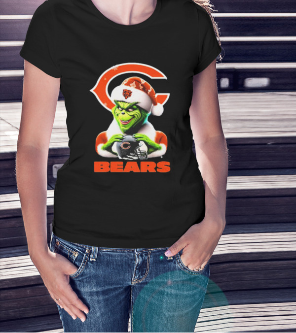 Santa Grinch Bears Merry Christmas Love Chicago Bears T-Shirt