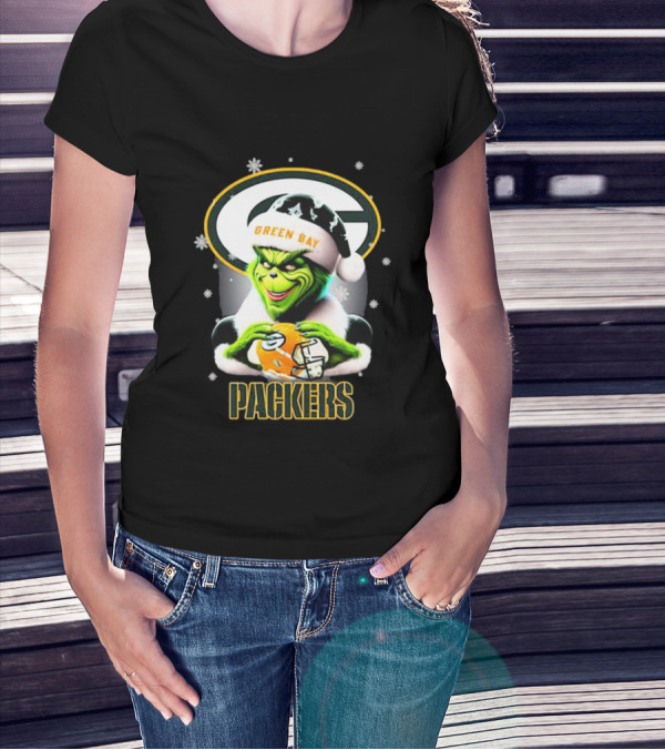 Santa Grinch Green Bay Packers Merry Christmas T-Shirt