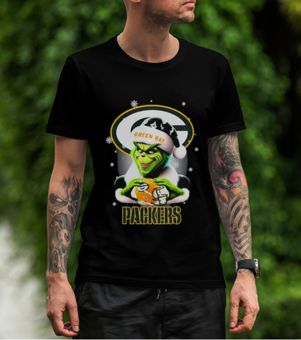Santa Grinch Green Bay Packers Merry Christmas T-Shirt