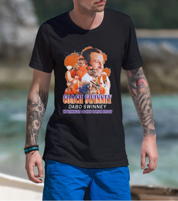Coach Swinney Dabo Swinney The Winningest Coach In Clemson History Celebrated Icons And Moments T-Shirt