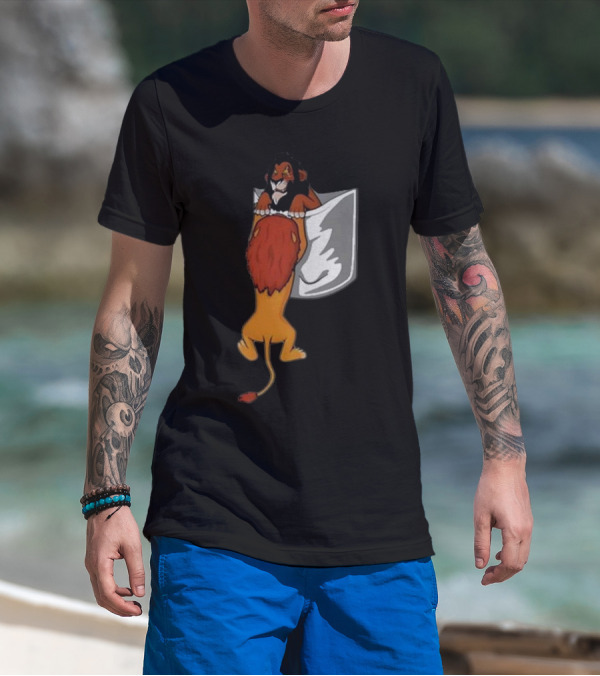 Lion Scar And Mufasa Hanging Pocket T-Shirt
