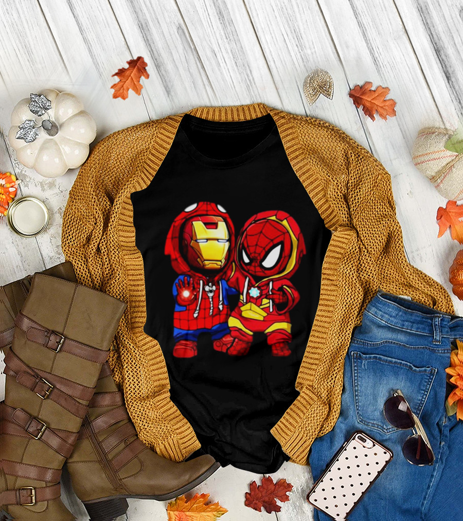 Baby Iron Man and Baby Spiderman Heroes Duo T-Shirt