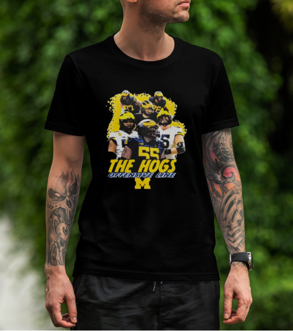 Valiant University Of Michigan Football The Hogs Offensive Line Team Spirit T-Shirt