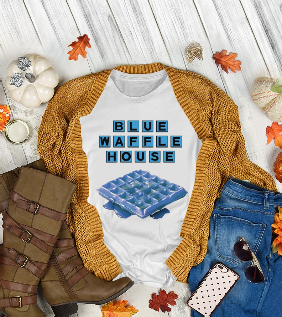 Blue Waffle House Melted Breakfast Food Novelty T-Shirt