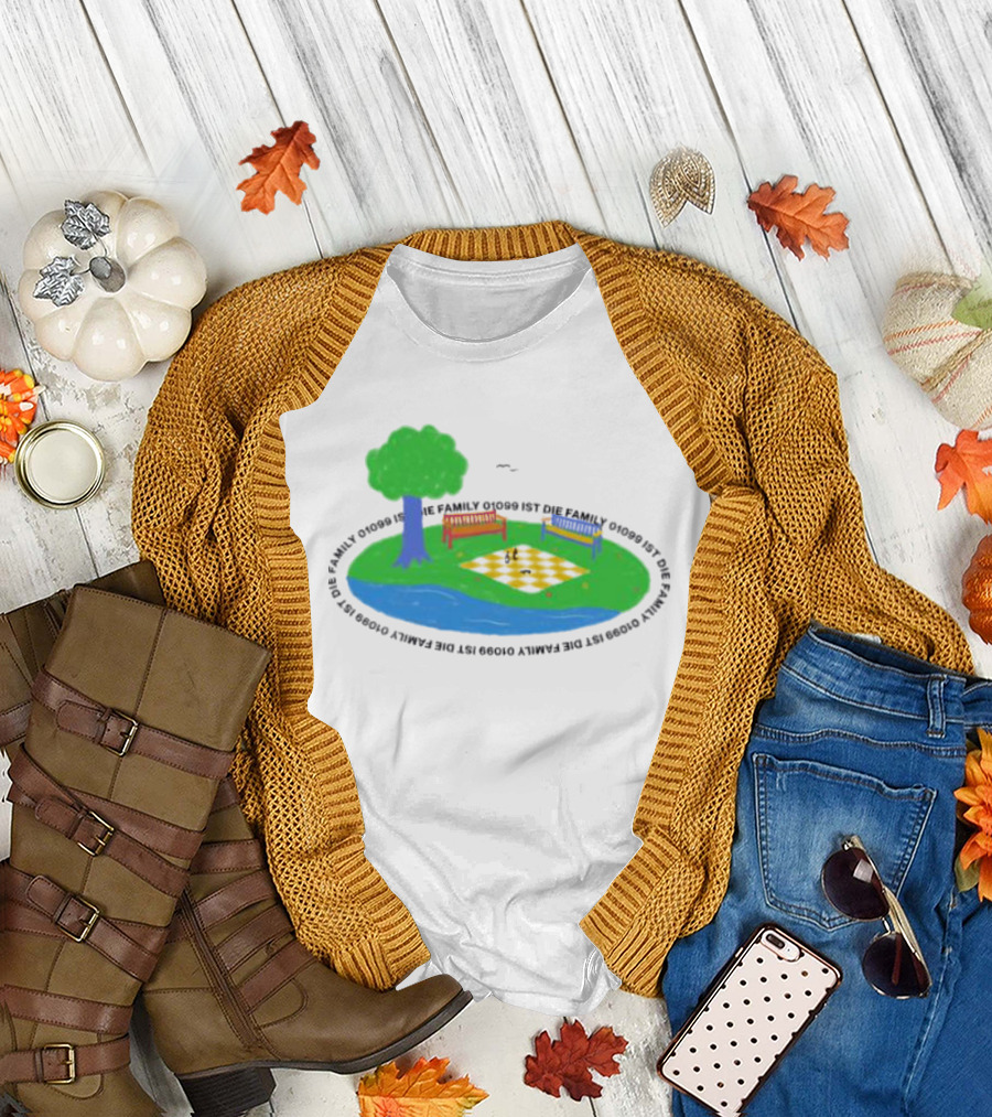 1099 Chess Picnic Park Scene T-Shirt