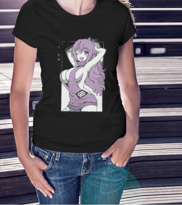 GamerSupps Waifu Purple Anime Character T-Shirt
