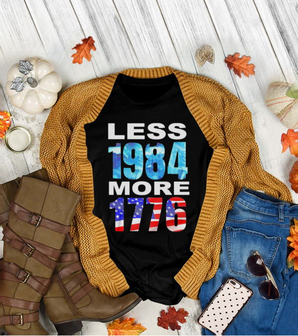 Hi-Rez The Rapper Less 1984 More 1776 American Flag Text T-Shirt