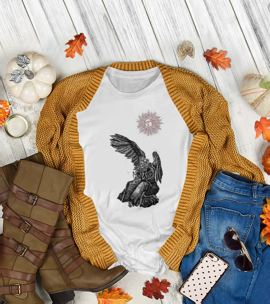 Angel and Skull Sun by Micah Ulrich T-Shirt