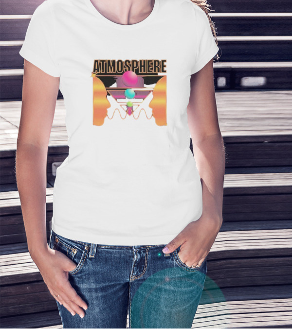 Atmosphere Talk Talk Retro Futuristic Geometric Face Profile T-Shirt