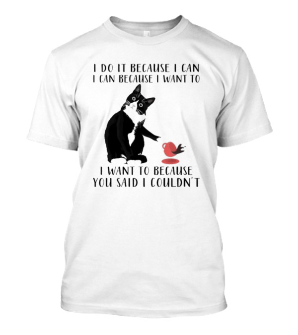 I Do It Because I Can I Can Because I Want To I Want To Because You Said I Couldn't Cat And Yarn T-Shirt