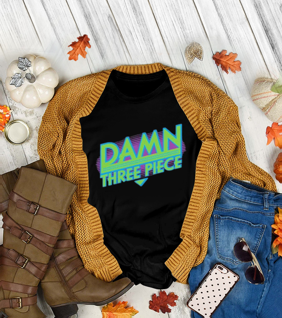 Damn Three Piece Retro Neon T-Shirt