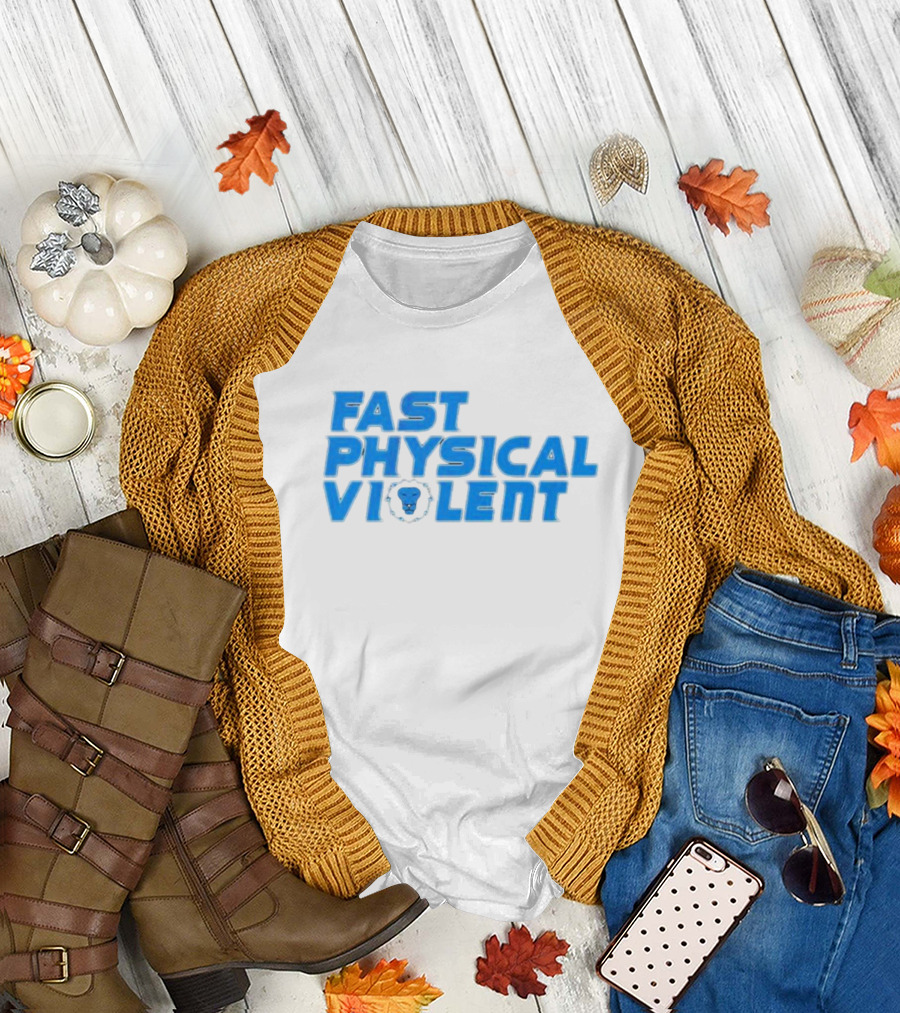 Detroit Football Fast Physical Violent Lion T-Shirt