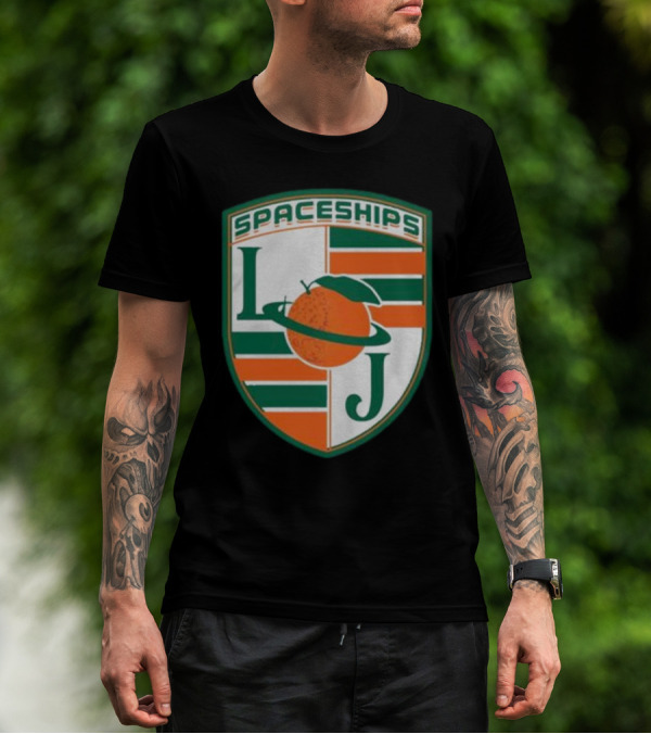 Larry June Spaceships LJ Badge Merch Clothing Store T-Shirt
