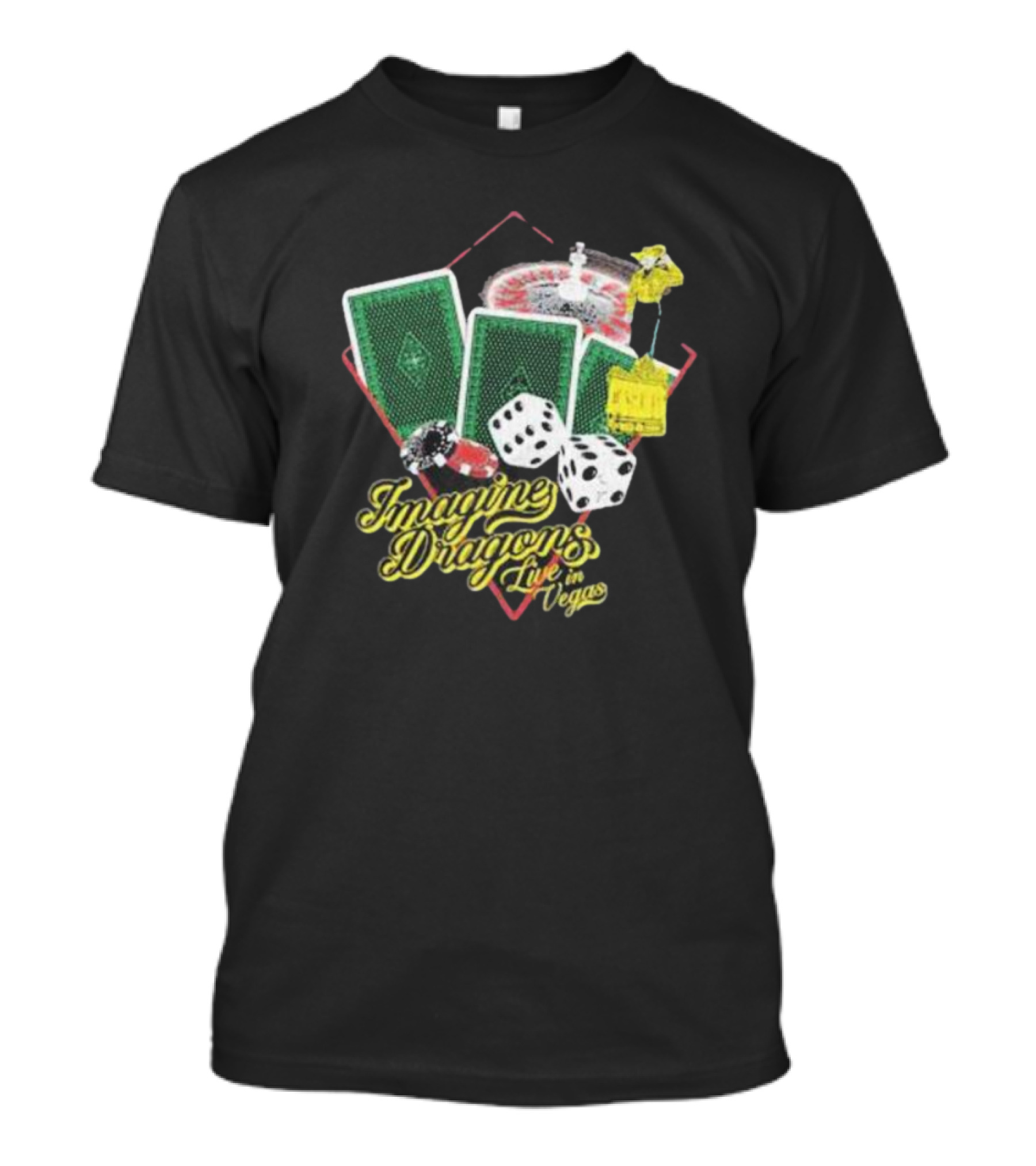 Imagine Dragons Live In Vegas Casino Poker Cards Dice Roulette T-Shirt