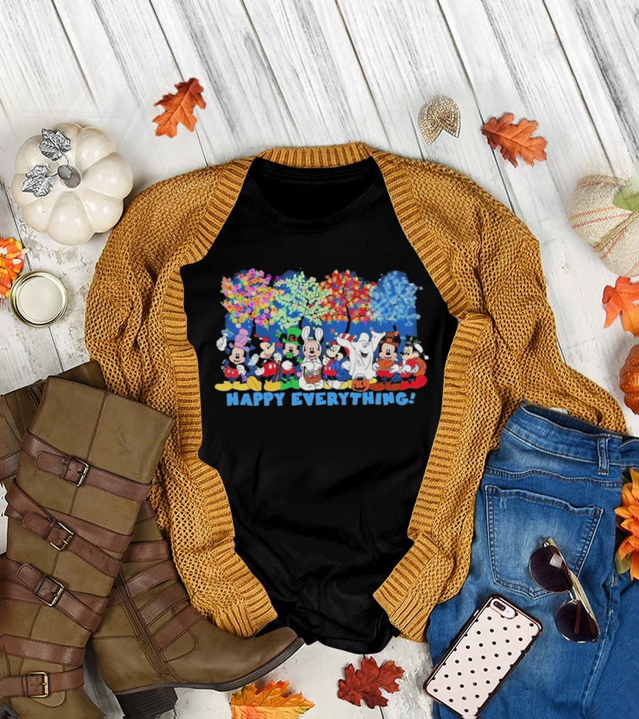 Mickey Mouse Happy Everything Seasons Celebrations T-Shirt