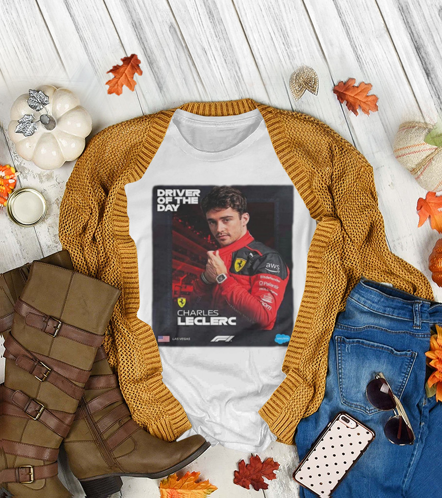 Charles Leclerc Driver of the Day Las Vegas GP F1 Ferrari Racing T-Shirt