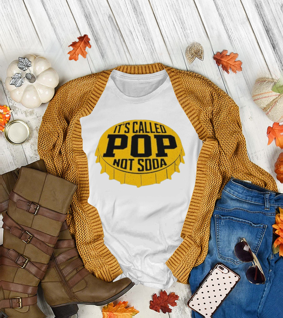 It's Called Pop Not Soda Yellow Bottle Cap T-Shirt