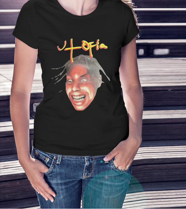 Travis Scott Utopia Grinning Face And Title T-Shirt