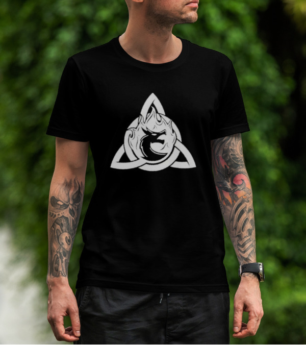 Kruzadar Logo Celtic Knot Dragon Flame T-Shirt