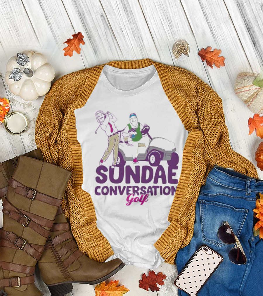 Sundae Conversation Golf Cart Humor Fun T-Shirt