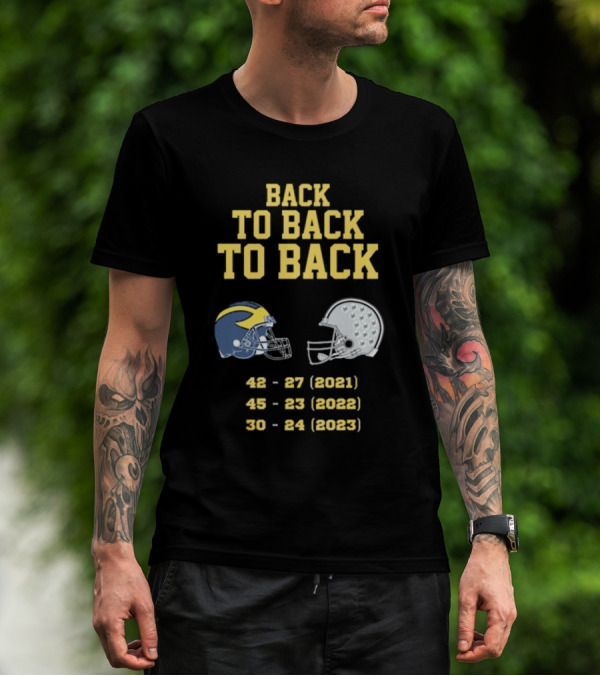 Back To Back To Back Funny Michigan Wolverines Football Free Jim Harbaugh Game T-Shirt