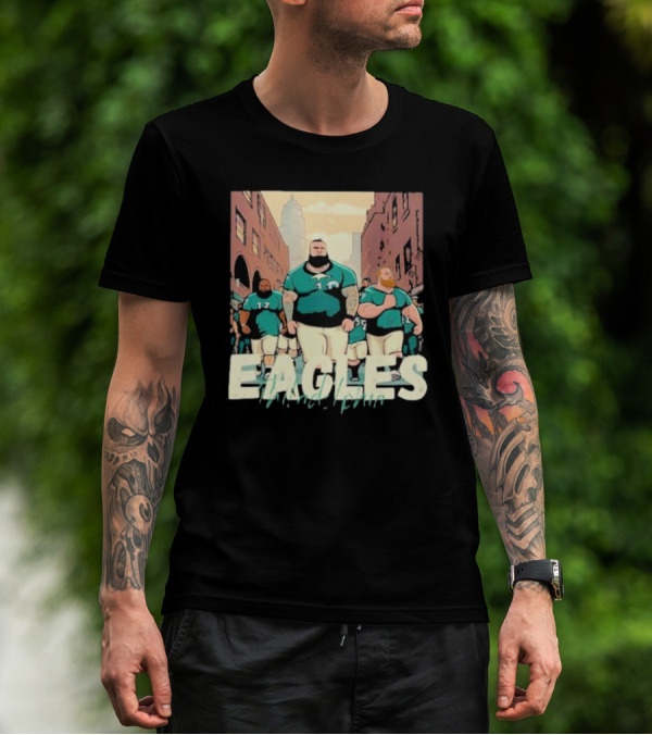 Eagles Philadelphia Players Strolling In City Streets T-Shirt