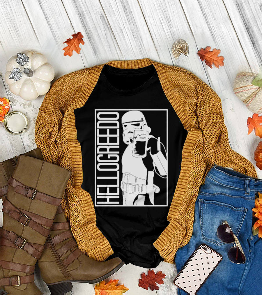Star War HelloGreedo Stormtrooper Drinking Scene T-Shirt