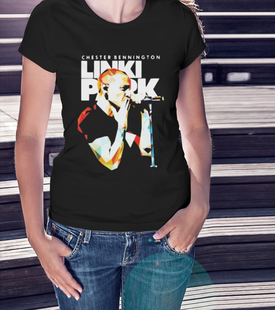 Chester Bennington Linkin Park Poly Art Mic Performance T-Shirt