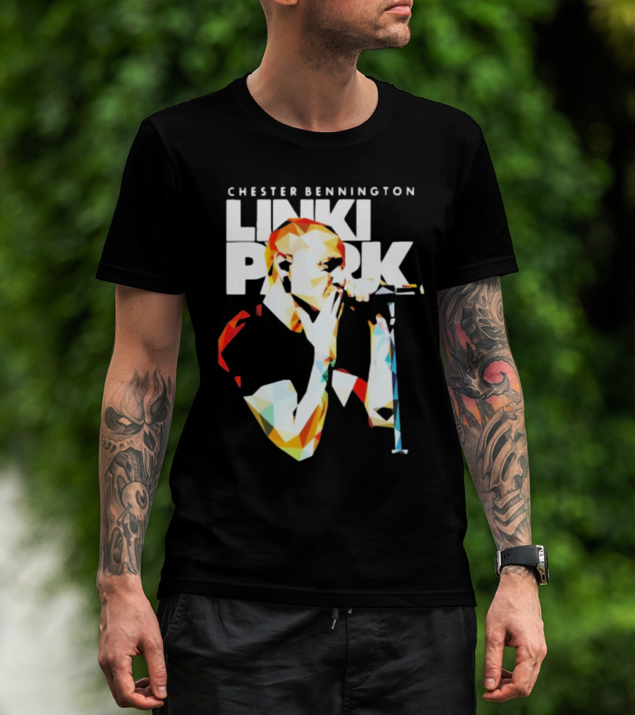 Chester Bennington Linkin Park Poly Art Mic Performance T-Shirt