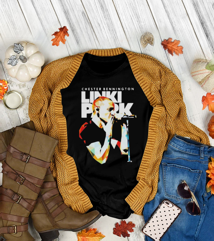 Chester Bennington Linkin Park Poly Art Mic Performance T-Shirt