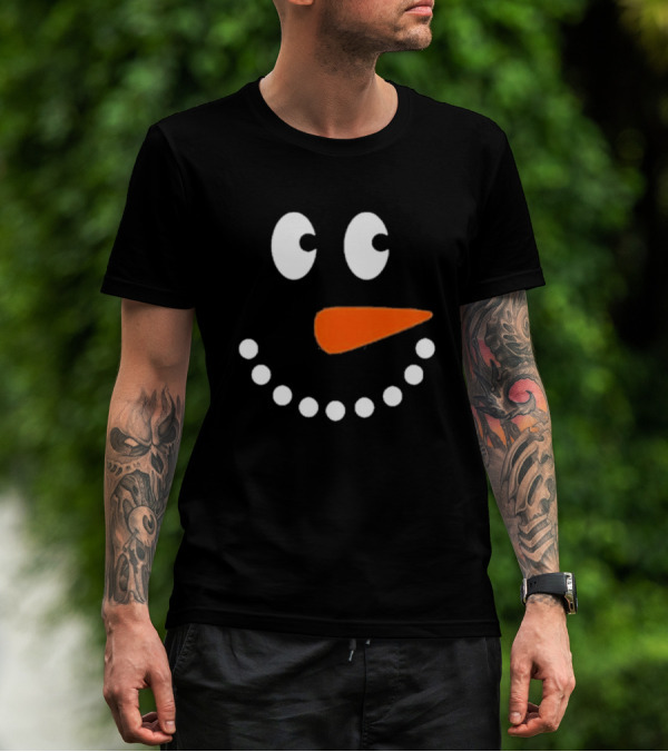 Joyful Snowman Face Christmas Holiday T-Shirt