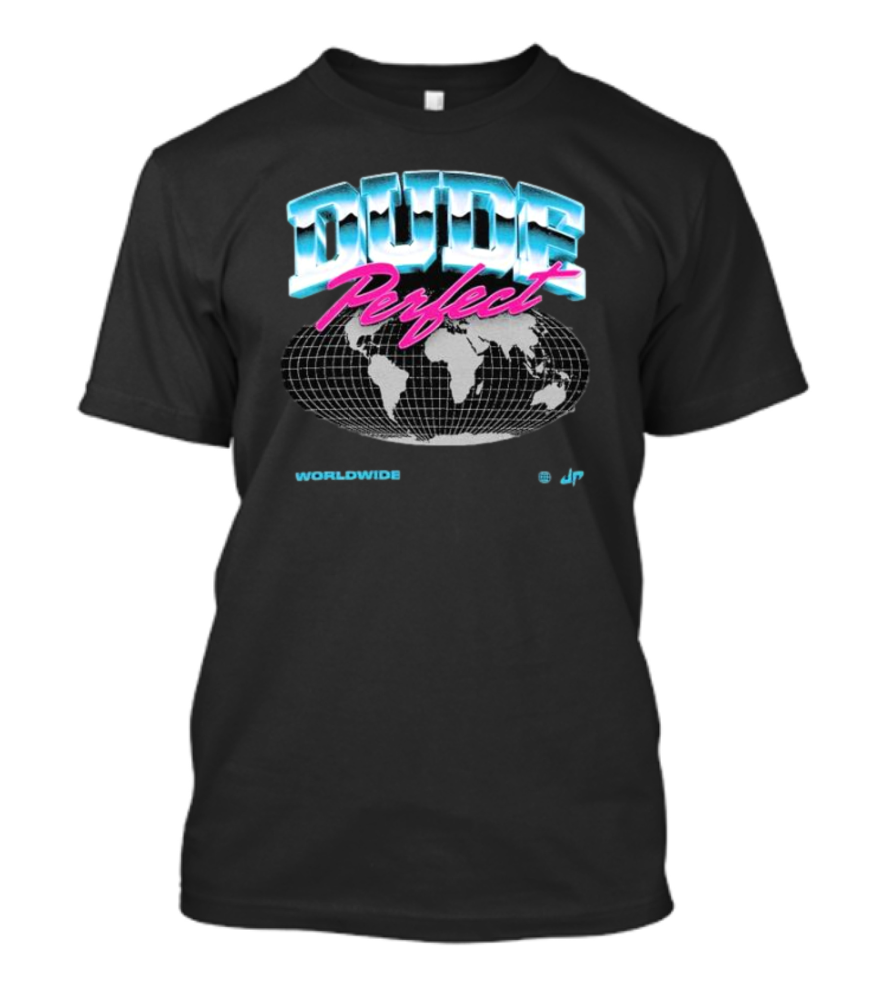 Dude Perfect Worldwide Overglow JP Retro Map T-Shirt