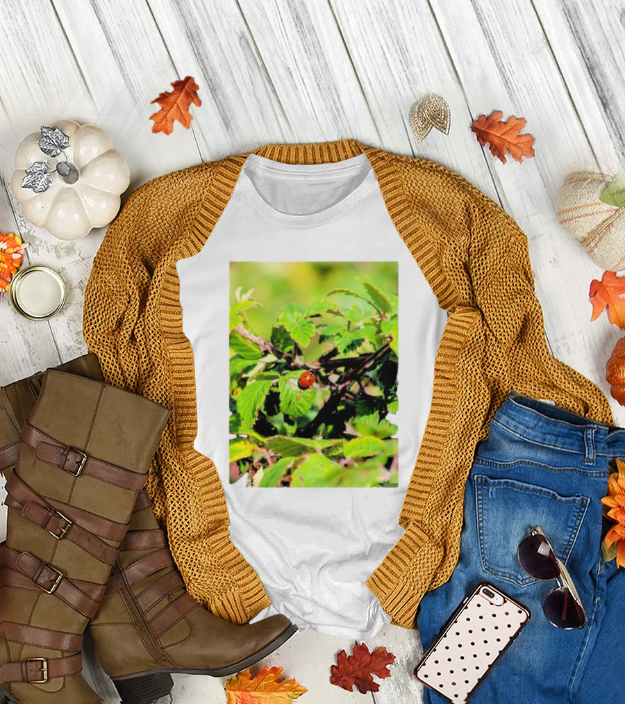 Spot In Nature with Ladybug on Leaf T-Shirt