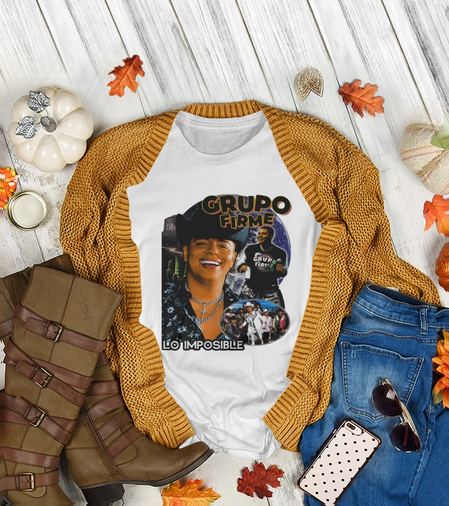 Grupo Firme Lo Imposible Cactus Cowboy Space Collage T-Shirt