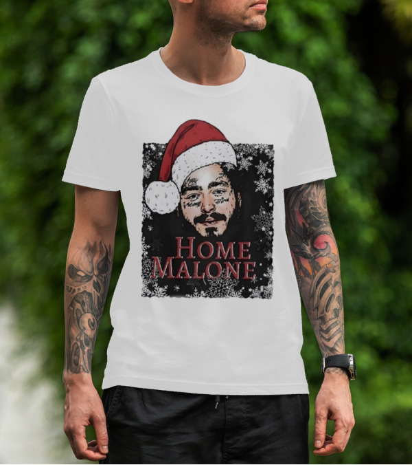 Home Malone Swea Funny Christmas Sweathirt Home Alone Sweathirt Ghost Malone Post Malone Dallas Cowboys Snowflakes Santa Hat T-Shirt