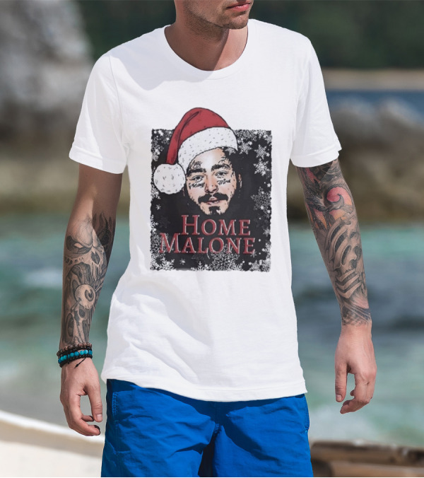 Home Malone Swea Funny Christmas Sweathirt Home Alone Sweathirt Ghost Malone Post Malone Dallas Cowboys Snowflakes Santa Hat T-Shirt