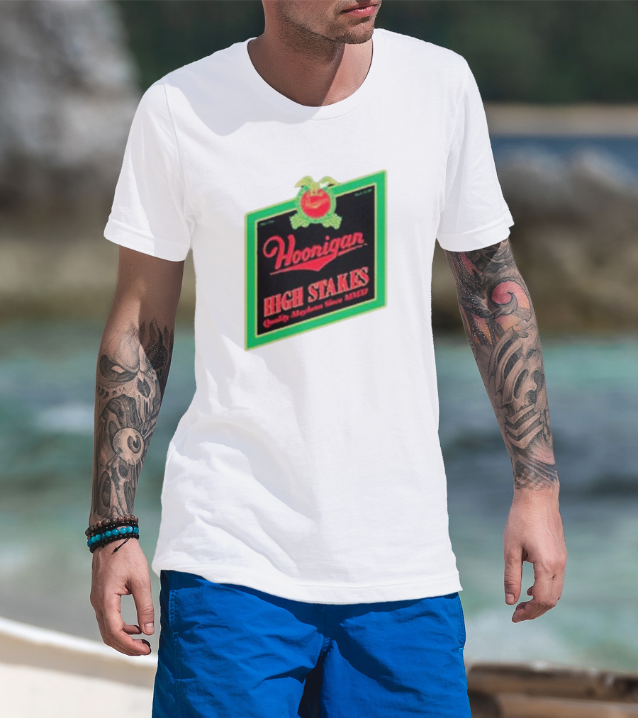 Hoonigan High Stakes Quality Mayhem Since MMXI Retro Apple Crate Label T-Shirt