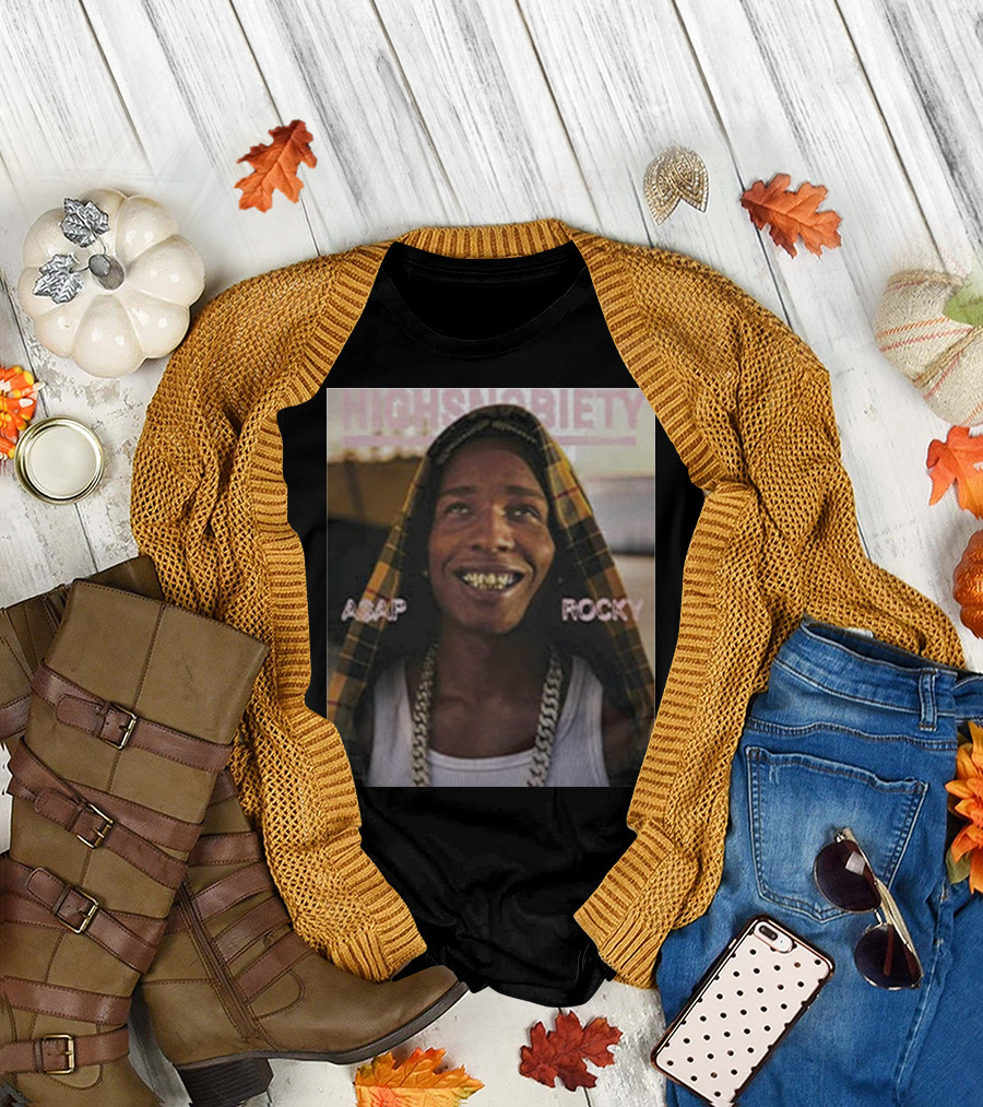 Highsnobiety Asap Rocky Hoodie Chains Grills T-Shirt