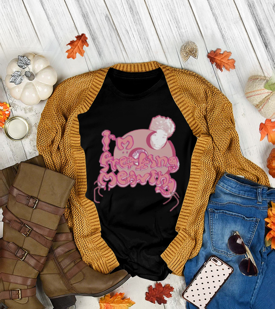 I’m Freaking Mewing Pink Cartoon Style with Portrait and Whiskers T-Shirt