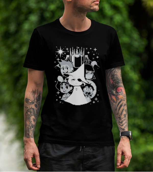 In Stars And Time Characters Pixel Art Cosmic Adventure T-Shirt