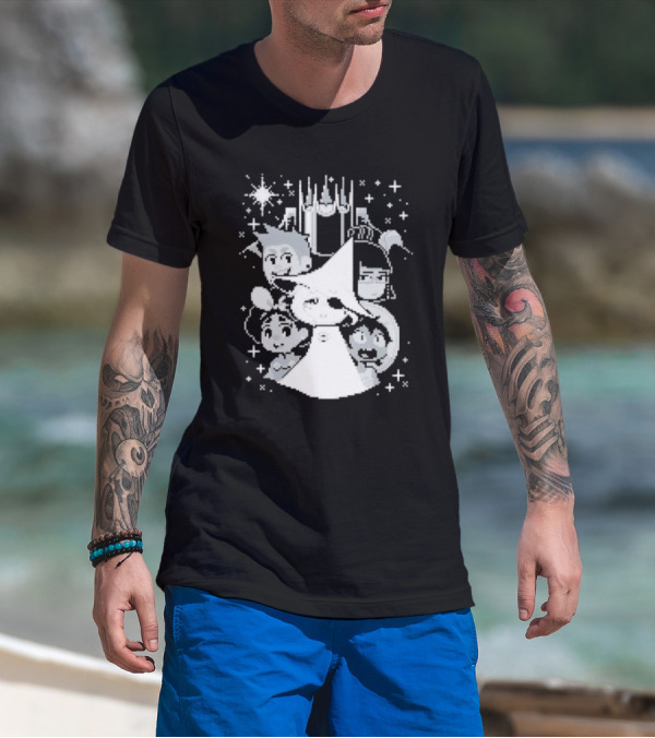 In Stars And Time Characters Pixel Art Cosmic Adventure T-Shirt