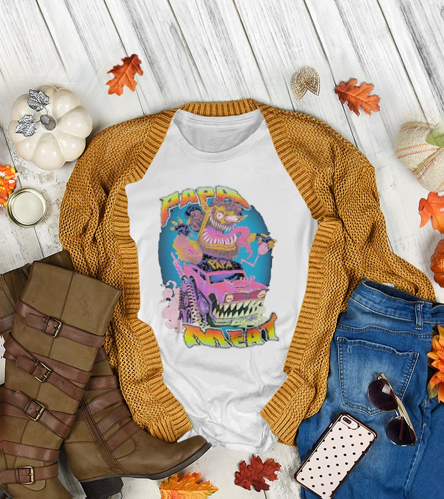 Papa Meat Crazy Monster Truck Adventure T-Shirt