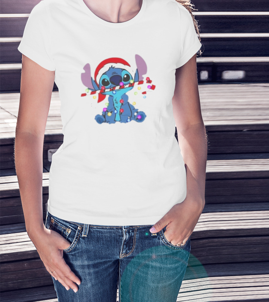 Disney Lilo And Stitch Christmas Jumper Mens Womens Kids Xmas Angel T-Shirt