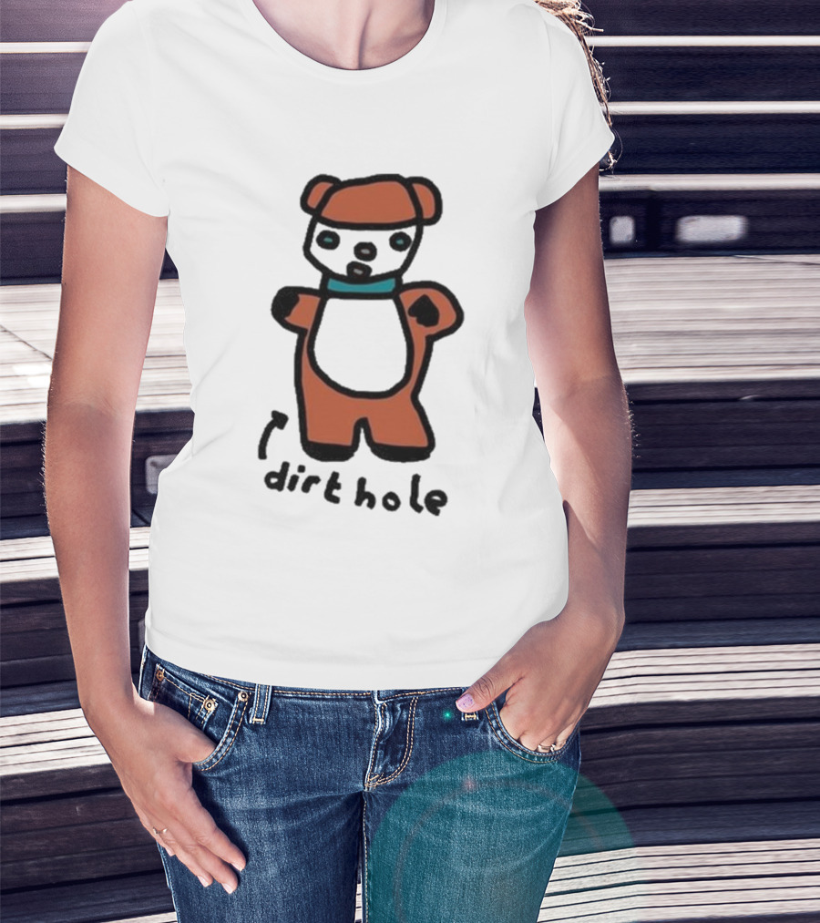Zoebread Dirthole Bear Drawing T-Shirt