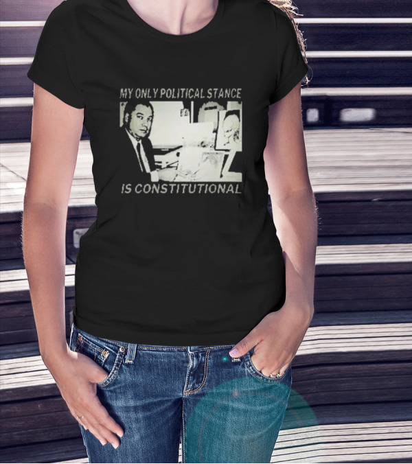 Bill Cooper My Only Political Stance Is Constitutional Office Desk Scene T-Shirt